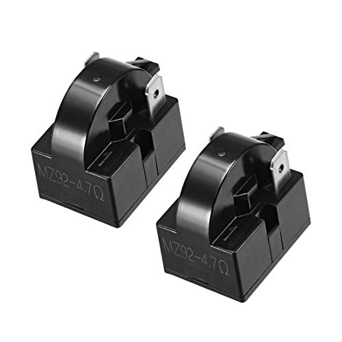 uxcell 2 Pcs 4.7 Ohm 2 Pin Refrigerator Start Relay for Compressor Black - Image 1