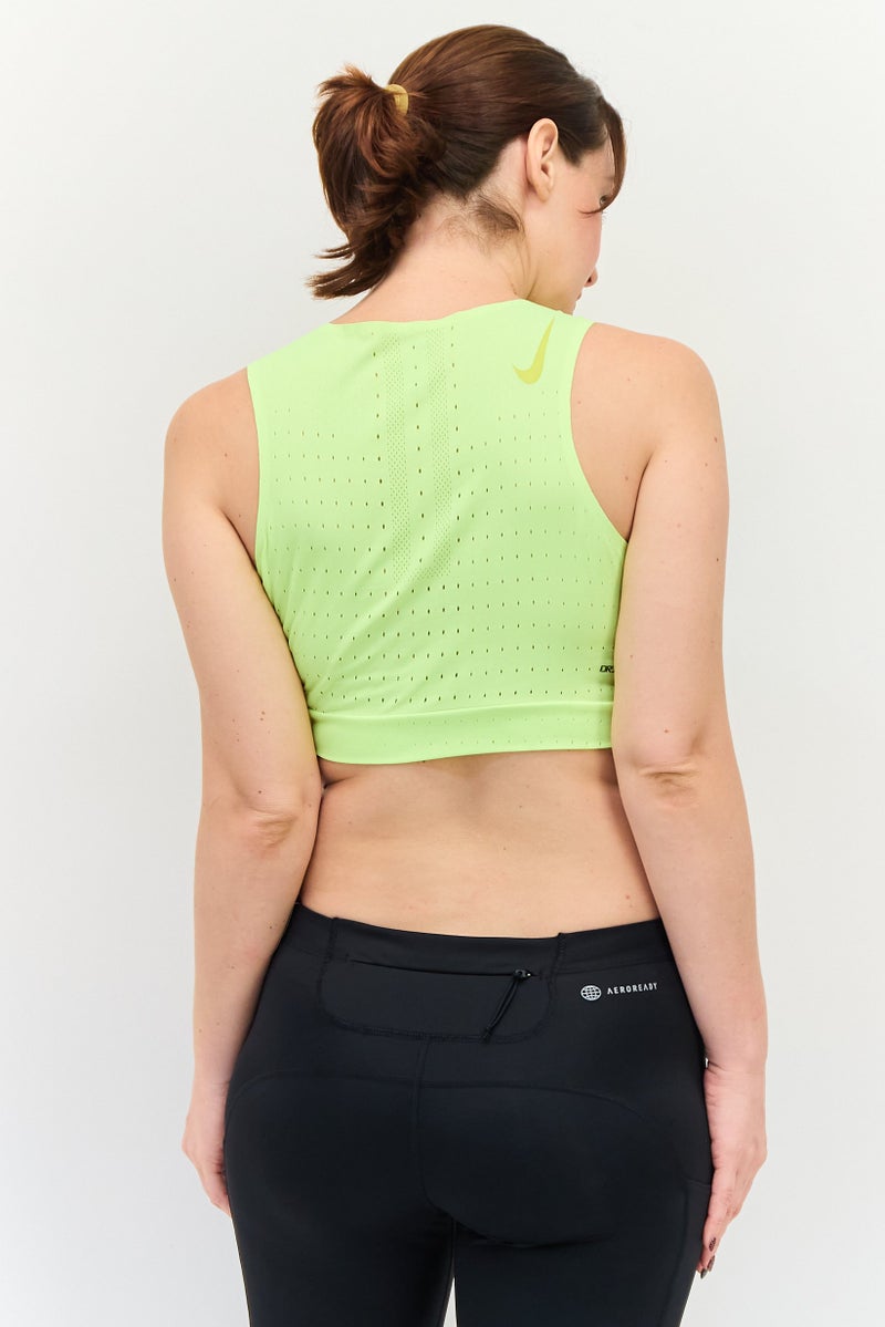 Nike Women Slim Fit Sleeveless Running Tank Top, Lime Green - Image 3