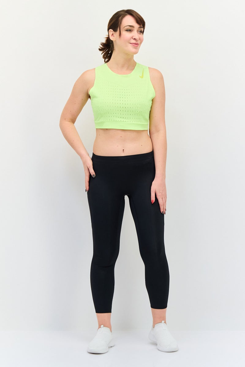 Nike Women Slim Fit Sleeveless Running Tank Top, Lime Green - Image 2