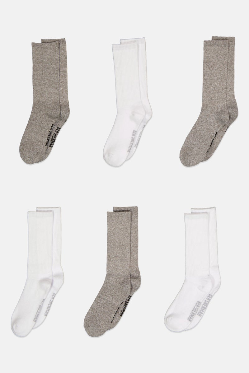 Ben Sherman Men 6 Pairs Brand Logo Crew Cut Socks, Multicolor  - Image 3