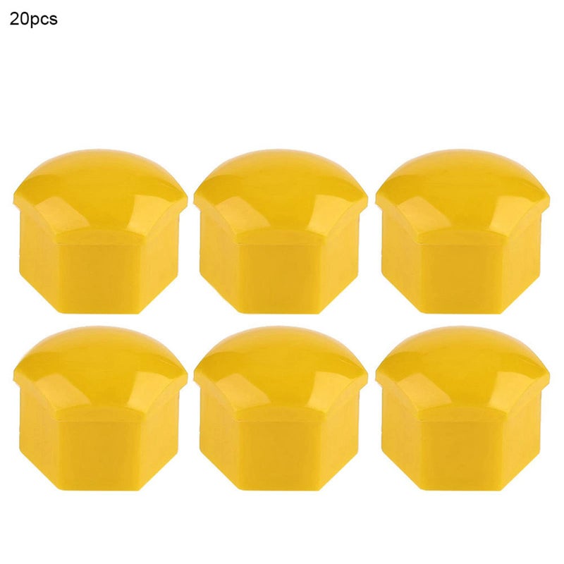 Yellow Wheel Nut Caps 20pcs 19mm Rust Proof Decorative Bolt Covers For Car - Image 4