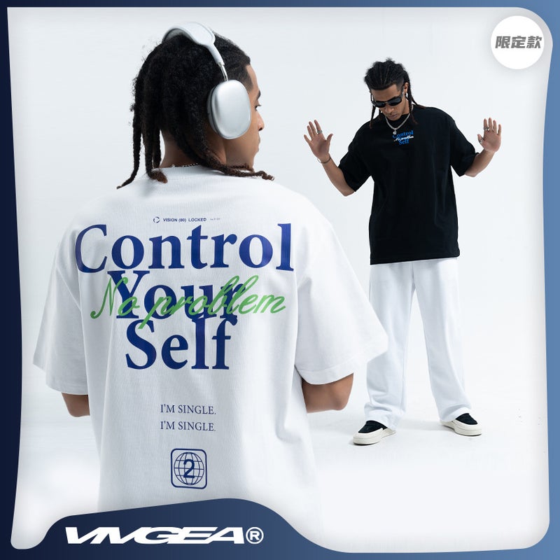 Vivgae New Original Street Short Sleeve Simple Printing Design Loose Men'S T-Shirt Men'S And Women'S All-Match - Image 2