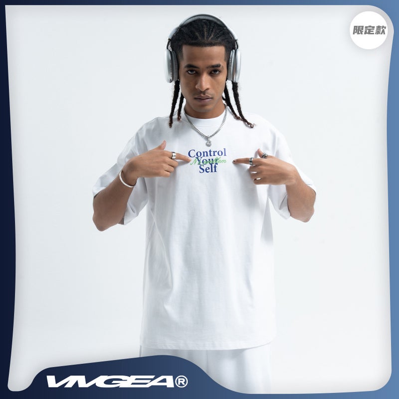 Vivgae New Original Street Short Sleeve Simple Printing Design Loose Men'S T-Shirt Men'S And Women'S All-Match - Image 3