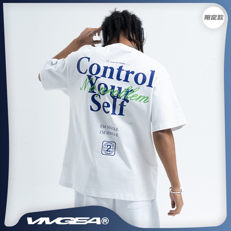 Vivgae New Original Street Short Sleeve Simple Printing Design Loose Men'S T-Shirt Men'S And Women'S All-Match - Image 4