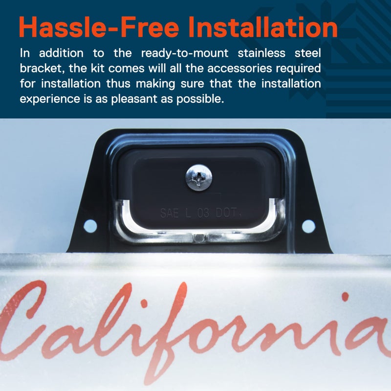 ONLINE LED STORE True Mods Black LED License Plate Light for Boat Trailer [Steel Bracket Mount] [DOT FMVSS 108] [SAE L] 12V DC Waterproof Universal Submersible Tag Lamp for Car Work Utility Flat Bed Box Semi Truck RV - Image 3