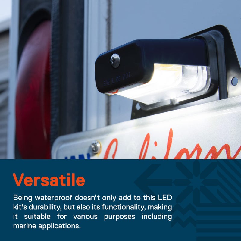 ONLINE LED STORE True Mods Black LED License Plate Light for Boat Trailer [Steel Bracket Mount] [DOT FMVSS 108] [SAE L] 12V DC Waterproof Universal Submersible Tag Lamp for Car Work Utility Flat Bed Box Semi Truck RV - Image 5