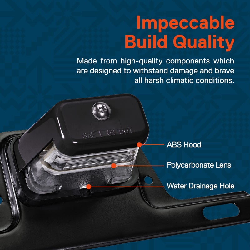 ONLINE LED STORE True Mods Black LED License Plate Light for Boat Trailer [Steel Bracket Mount] [DOT FMVSS 108] [SAE L] 12V DC Waterproof Universal Submersible Tag Lamp for Car Work Utility Flat Bed Box Semi Truck RV - Image 2