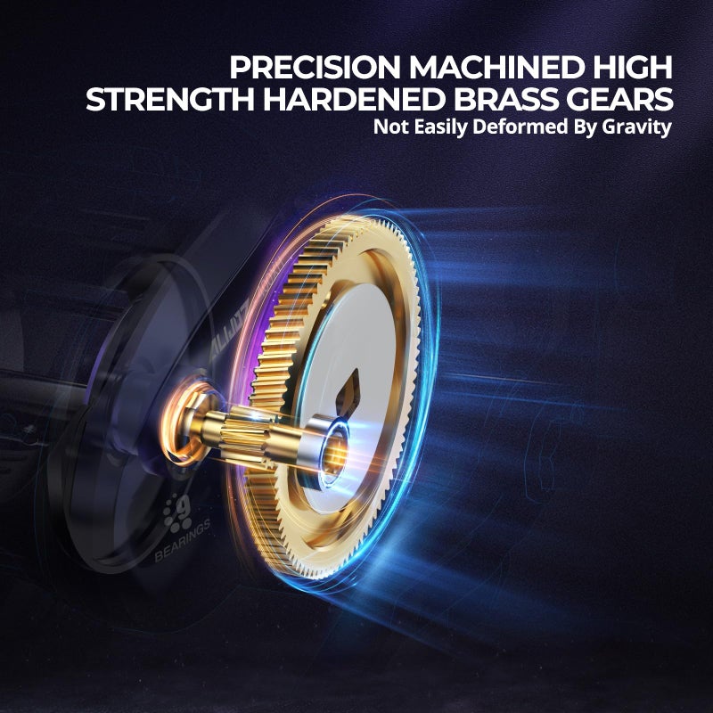 Piscifun Baitcaster Fishing Reel, 35Lbs Max Drag Aluminum Alloy Frame Baitcasting Reel, 8.1:1 Gear Ratio Freshwater & Saltwater Low Profile Casting Reel for Musky, Blue-Violet Right Handle - Image 2