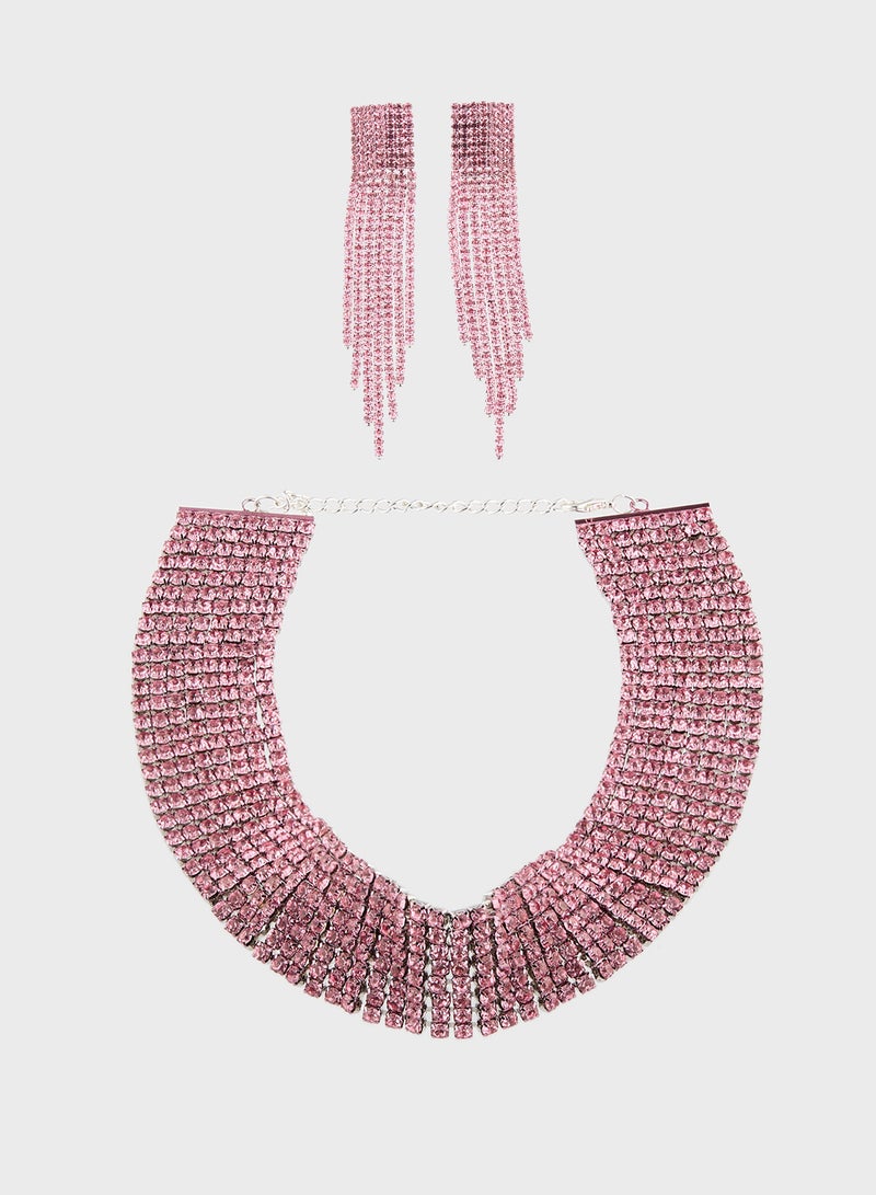 Ella Limited Edition Diamante Necklace & Earring Set - Image 1