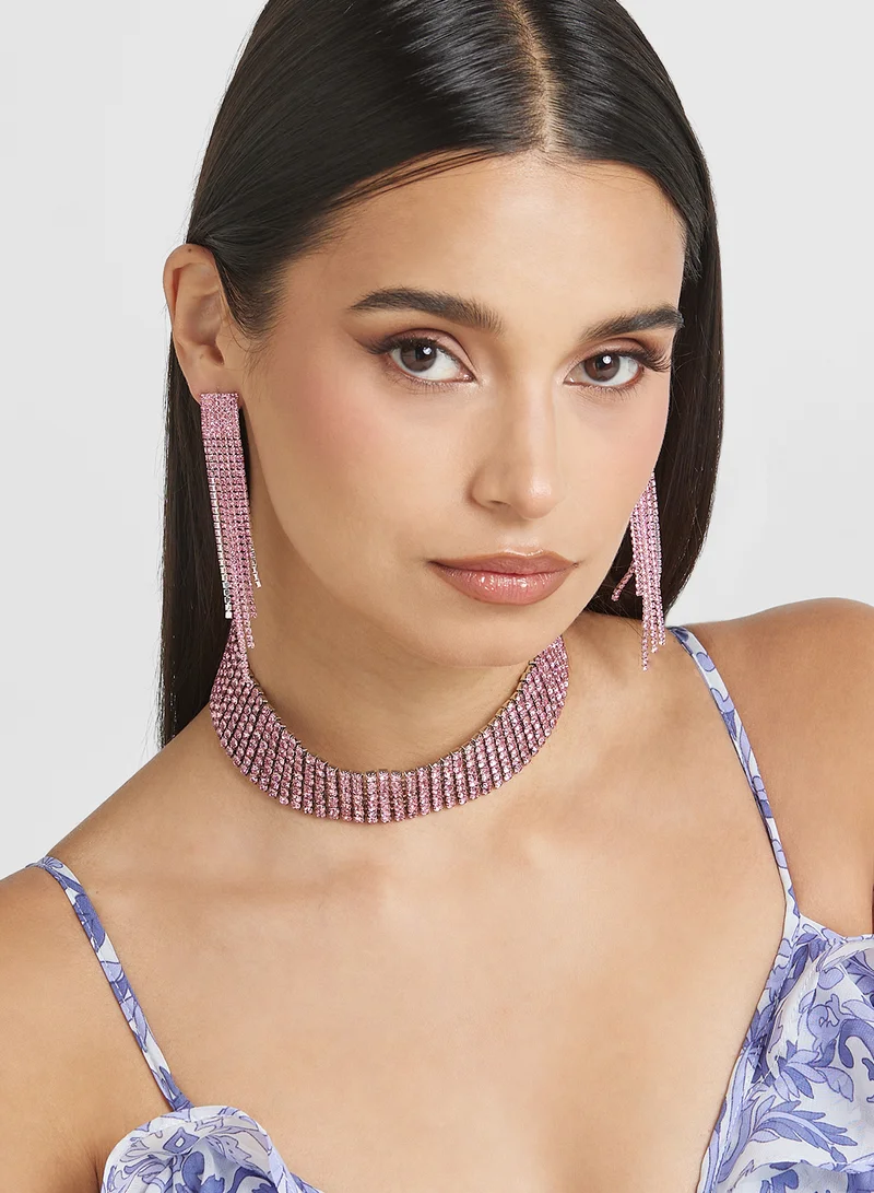 Ella Limited Edition Diamante Necklace & Earring Set