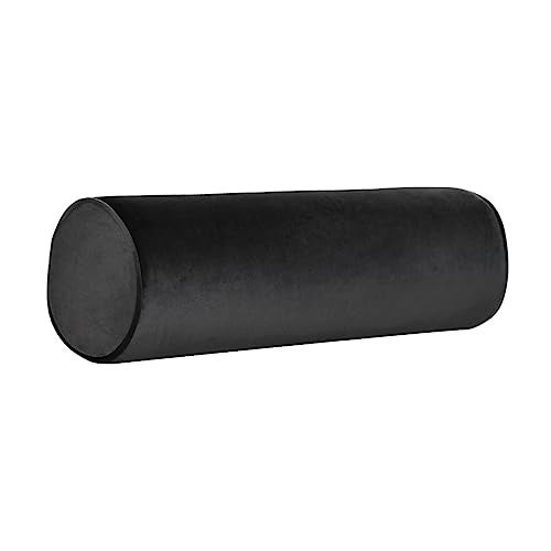 Tinbolunce Neck Roll Pillowcases with Zipper - Full Moon Bolster/Round Cylinder Pillow Case Covers for Bedroom, Living Room, Sofa - Solid Color Neck Cervical Pillowcase Cover 18 x 6 (Black) - Image 1