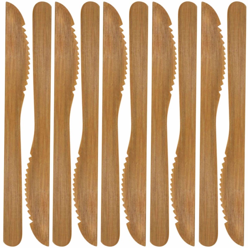 BambooMN Premium Solid Bamboo Dinner Knife 8  All Natural Reusable Dinnerware  100 pcs
