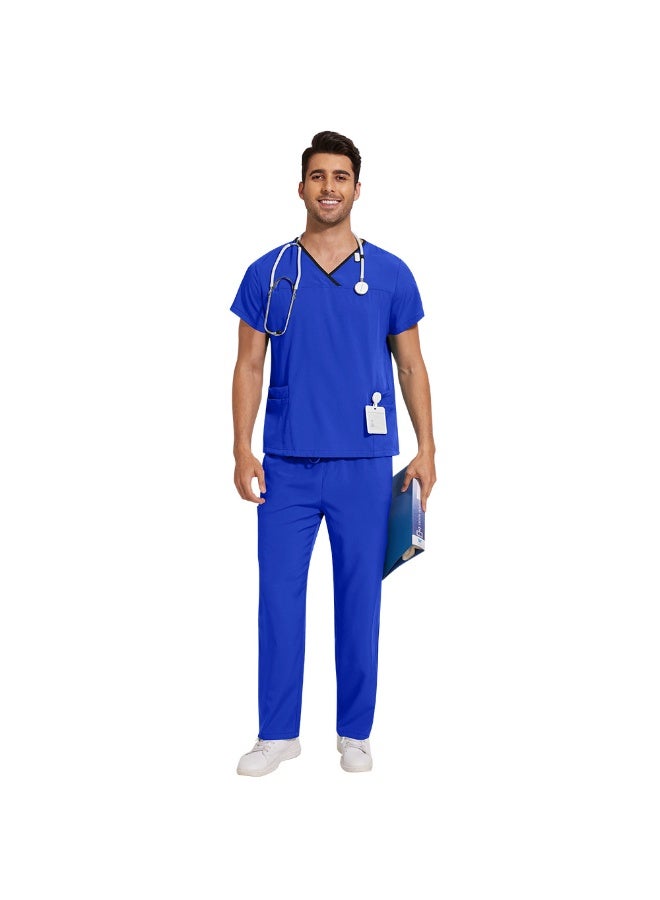 NIBEMINENT Surgical Uniforms Lab Workwear Clothes Nurse Scrubs Set Men Nurse Accessories Medical Uniform Surgical Dental Clinical Top Pants - Image 1
