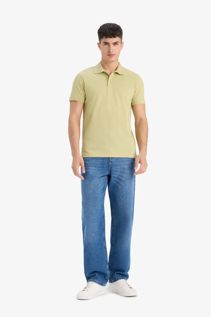 DeFacto Cotton Slim Fit Short Sleeve Pique Polo T-Shirt