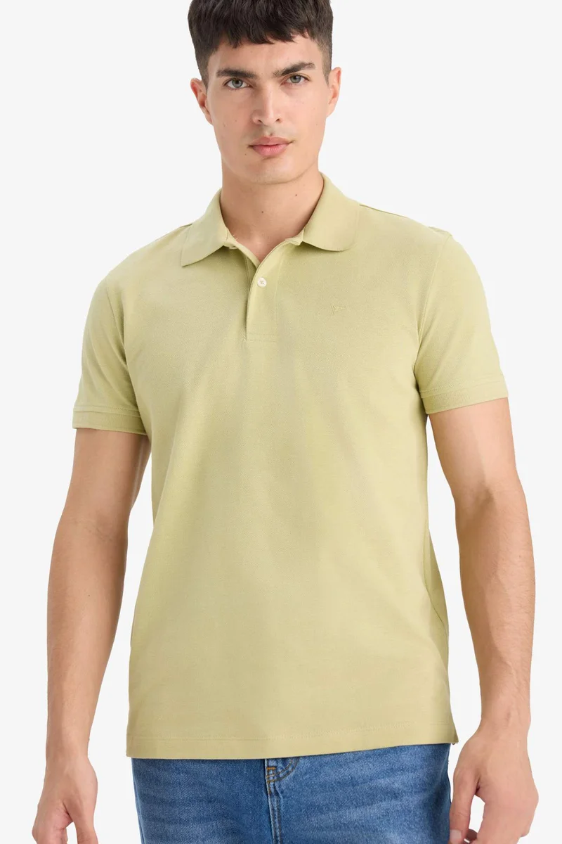 DeFacto Cotton Slim Fit Short Sleeve Pique Polo T-Shirt