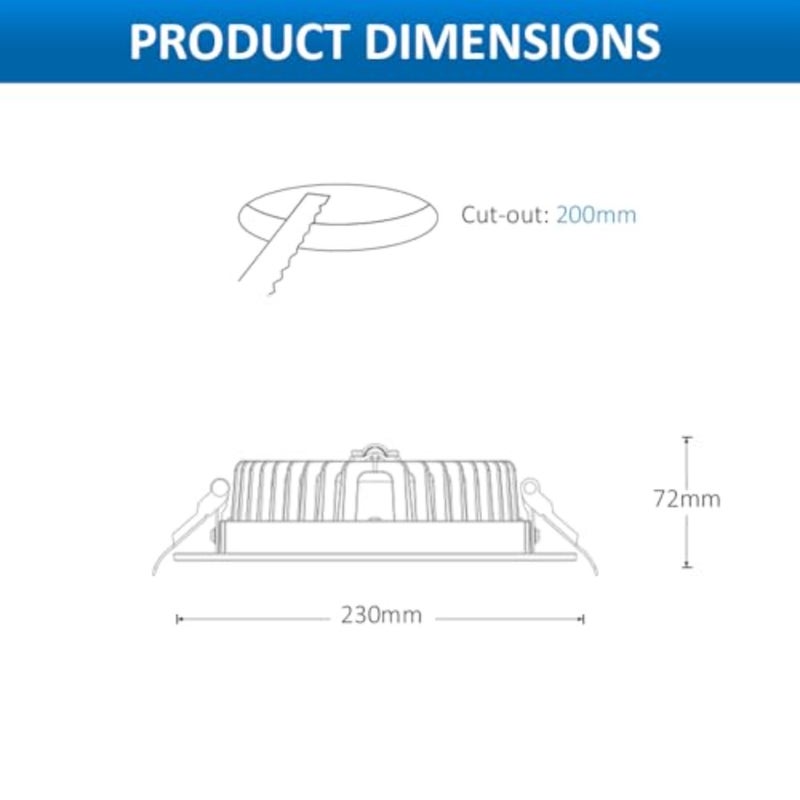 LED COB downlight for indoor lighting, aluminum alloy, warm white, 40W 8-inch 3000K high-efficiency illumination - Image 3