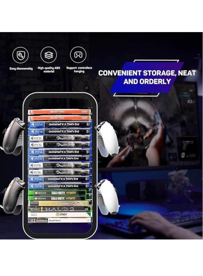 Best Switch Game Storage Tower Blu-ray Disc Organizer for PS5/PS4/Xbox One/Xbox 360/Xbox Series X/S/Switch Stores 18 Games with 4 Controller Holders - Image 5