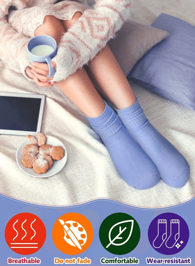 JaGely 60 Pairs Women's Crew Socks Bulk Operation Christmas Winter Church Gifts Solid Color Cotton Colorful Athletic Stretch Slouch Casual Sock for Christian Charity Donation Supplies Holiday Giving - Image 3