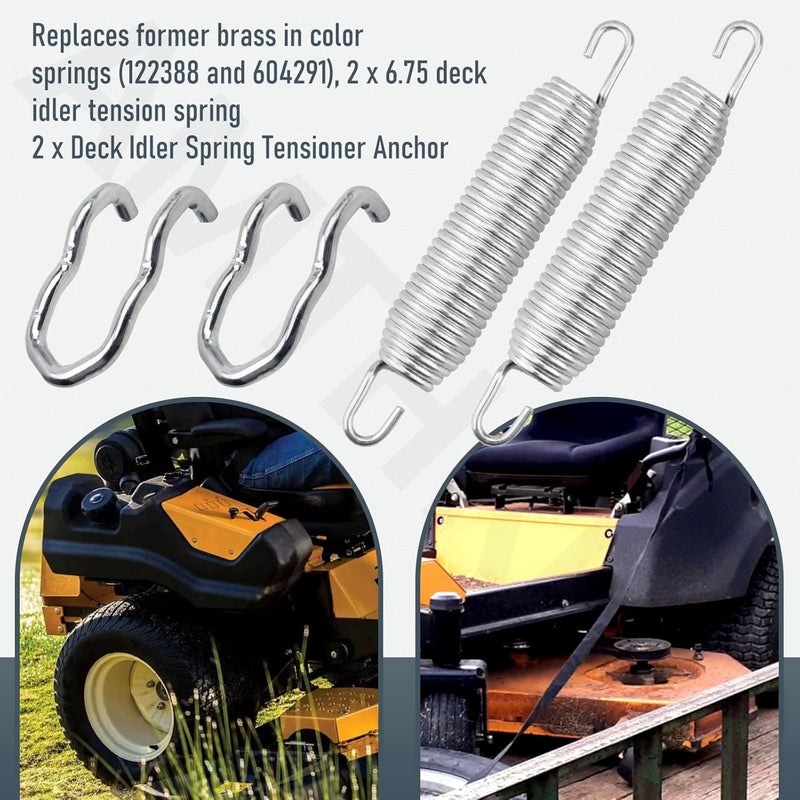 AMTHKNO 607616 1 x 6.75 Mower Deck Idler Tension Spring, Compatible with Hustler Raptor Fastrak/Zero Turn Lawn Mower, Replace Model 607616, 122388, 604291 - Fits 938043 938795 938779 940403 Model. - Image 5