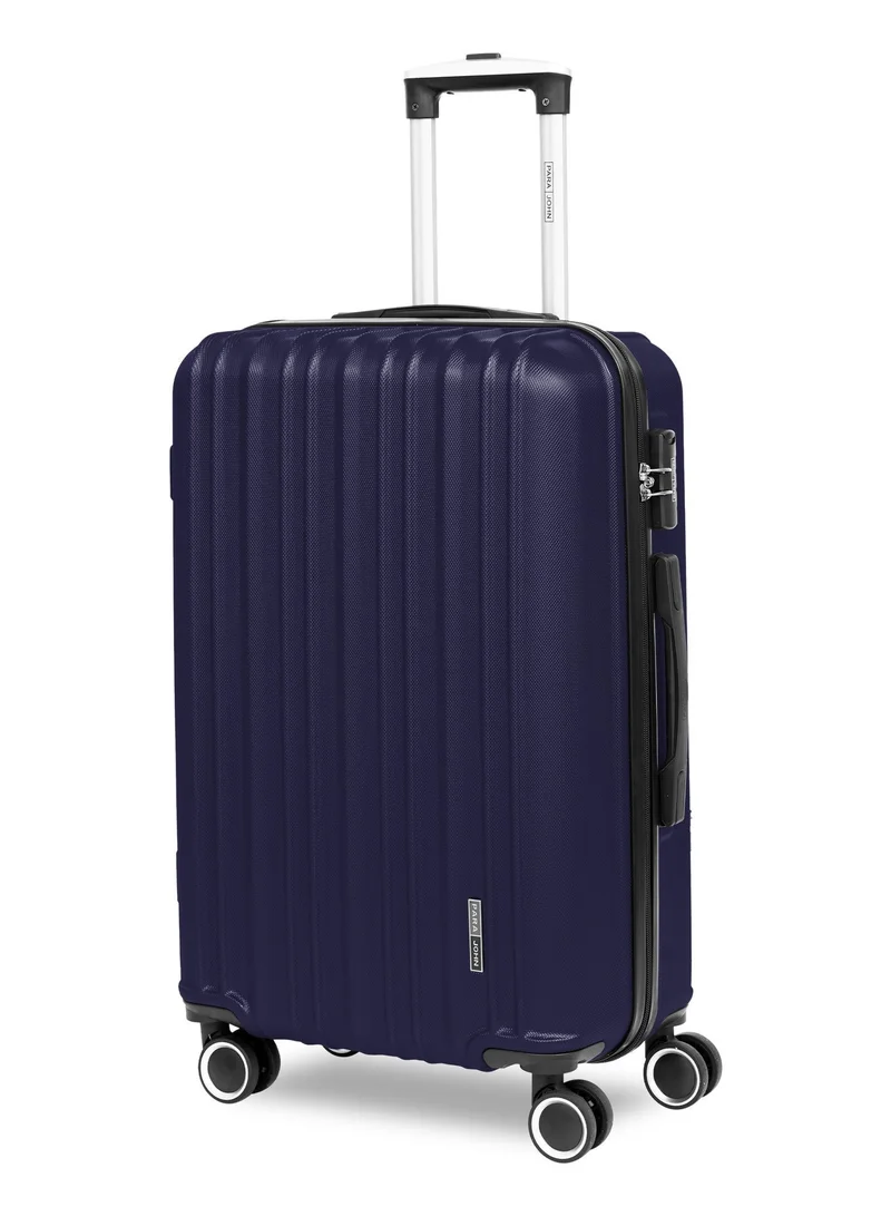 بارا جون Para John Set of 3 ABS Hard Case Luggage Trolley Bags with 8 Spinner Wheels and Lock – Navy Blue (Small, Medium, Large)