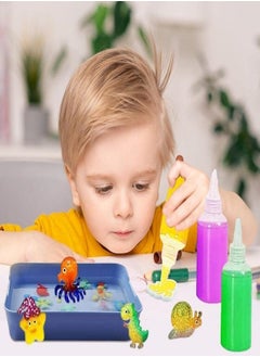 Diy New Magic Water Toys Set 3D Magic Water Gel Plastic Glass with Molds Water Educational Toy for Kids DIY Marine Life Toys Multiple Colors First Choices (4 Colors)  - Image 5
