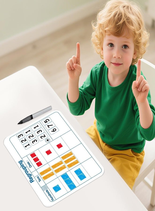 Naozinebi 48Pcs Place Value Double Sided Cardboard for Students Dry Erase Sheets Billions to Decimal Numbers Whiteboard Math Regroups Manipulatives Supplies for Teacher Teaching Tool Portable Learning 12" x 9" - Image 4
