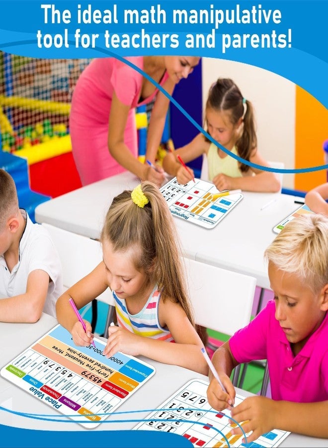 Naozinebi 48Pcs Place Value Double Sided Cardboard for Students Dry Erase Sheets Billions to Decimal Numbers Whiteboard Math Regroups Manipulatives Supplies for Teacher Teaching Tool Portable Learning 12" x 9" - Image 5