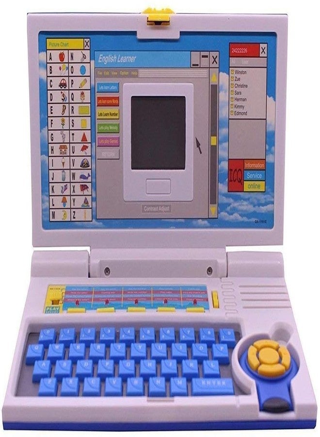 SXDHK كمبيوتر محمول SXDHK لتعليم اللغة الإنجليزية، يحتوي على 20 لعبة تفاعلية للأطفال (متعدد الألوان) - Image 1
