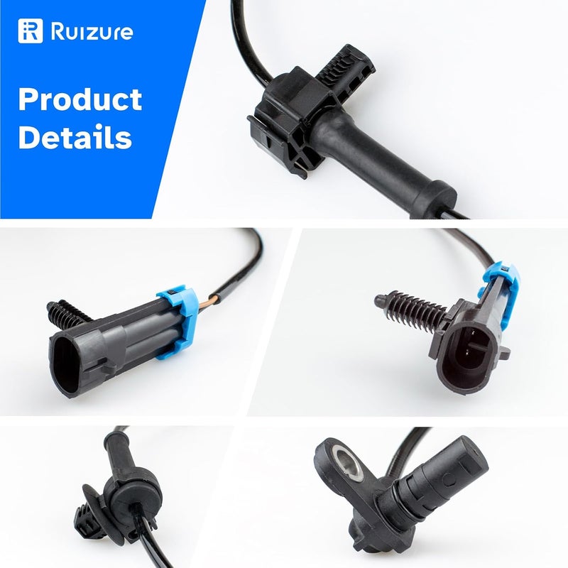Ruizure مستشعر سرعة العجلة الخلفي لنظام ABS الأيسر والأيمن مناسب لسيارات كاديلاك إسكاليد ESV EXT، تاهو أفالانش سوبربان، جي إم سي يوكون XL 1500، جانب السائق والراكب، موديلات 2007 2008 2009 2010 2011 2012 2013 2014، ALS1464 - Image 4
