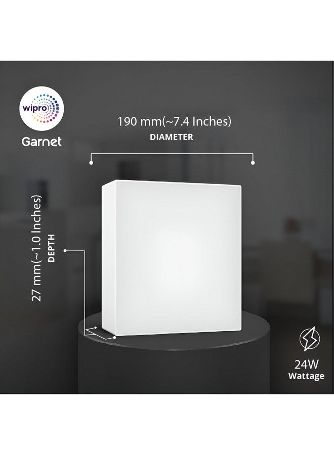 wipro Polycarbonate Garnet 24W Rimless Square Led Surface Panel Cool White Light (6500K) Elegant Rimless Design for Wider Spread of Light Surface Mounted Led Down Light for Ceiling Pack of 1 - Image 2