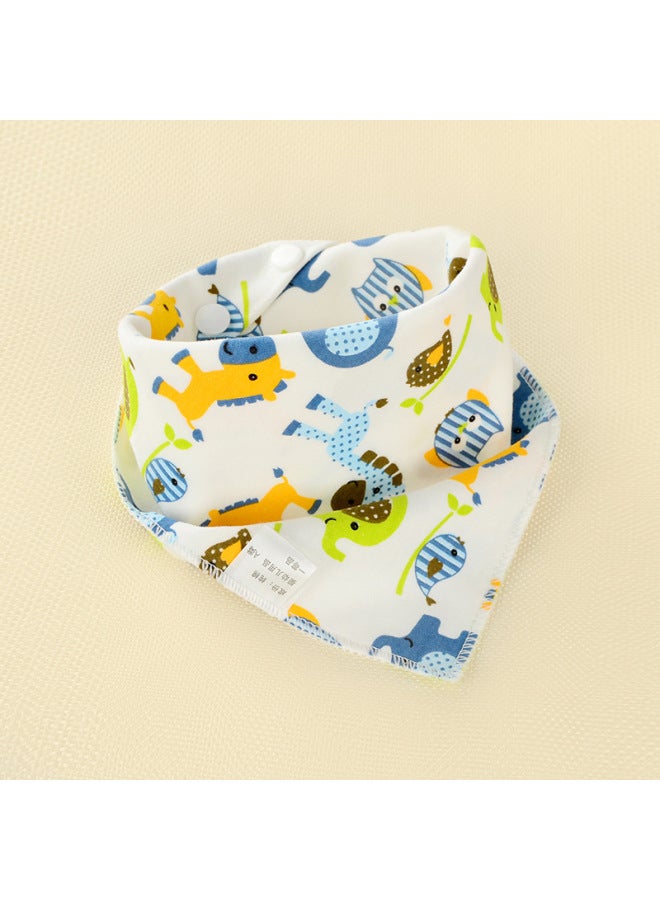 Baby's Towel Baby's Pure Cotton Triangle Towel Double Layer Cartoon Printed Baby's Triangle Towel Children's Bib