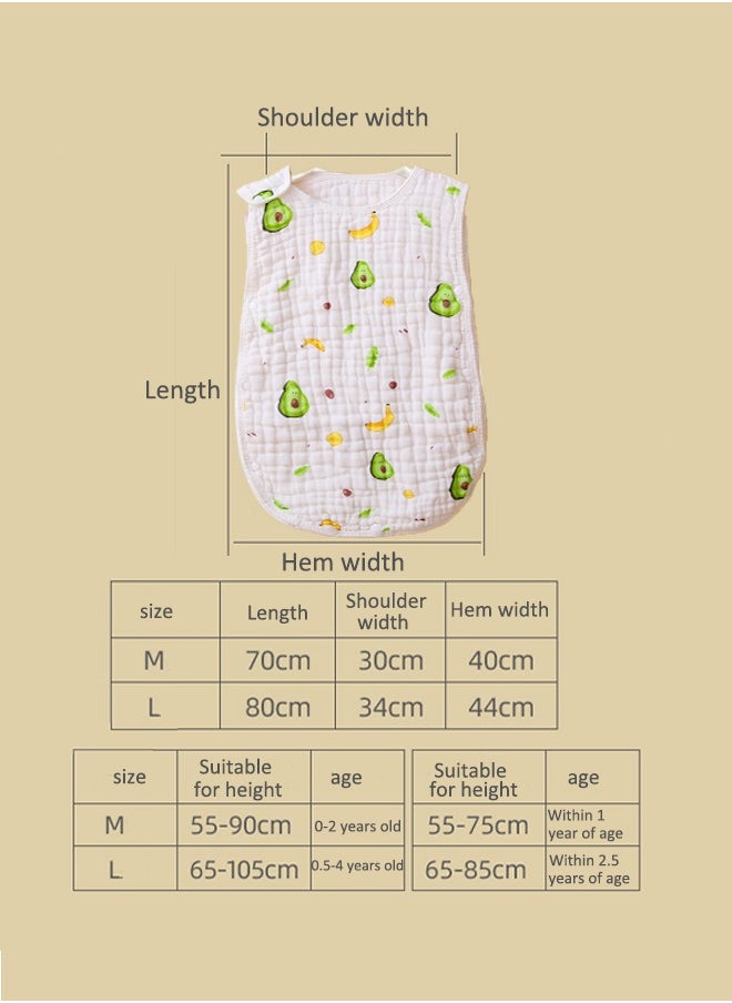 Aissiora Size M - Baby sleeping bag, baby swaddling, 100% cotton baby blanket, baby sleeping bag sleeveless, tank top style baby sleeping bag, unisex baby, suitable for babies 0-2 years old  - Image 2