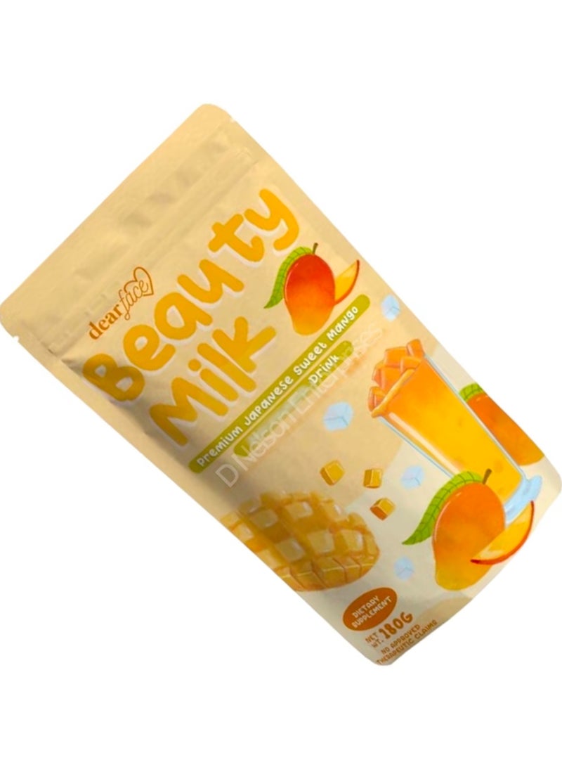 دير فيس بيوتي ميلك مشروب مانجو حلو ياباني ممتاز مضاد للأكسدة 10 أكياس * 18 جرام 180 جرام - Image 1