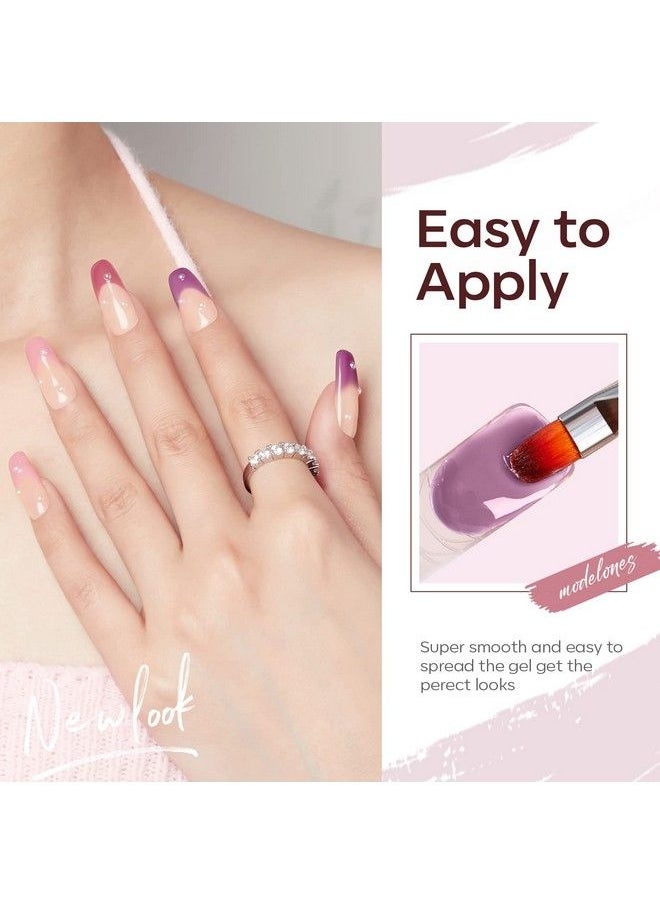 modelones - Poly Nail Gel Set 6 Colors Peach Pink Burgundy Red Skin Tone Poly Extension Gel Nail Enhancement Builder Nail Gel Red Collection French Manicure Diy Home Salon Beauty Gift - Image 1