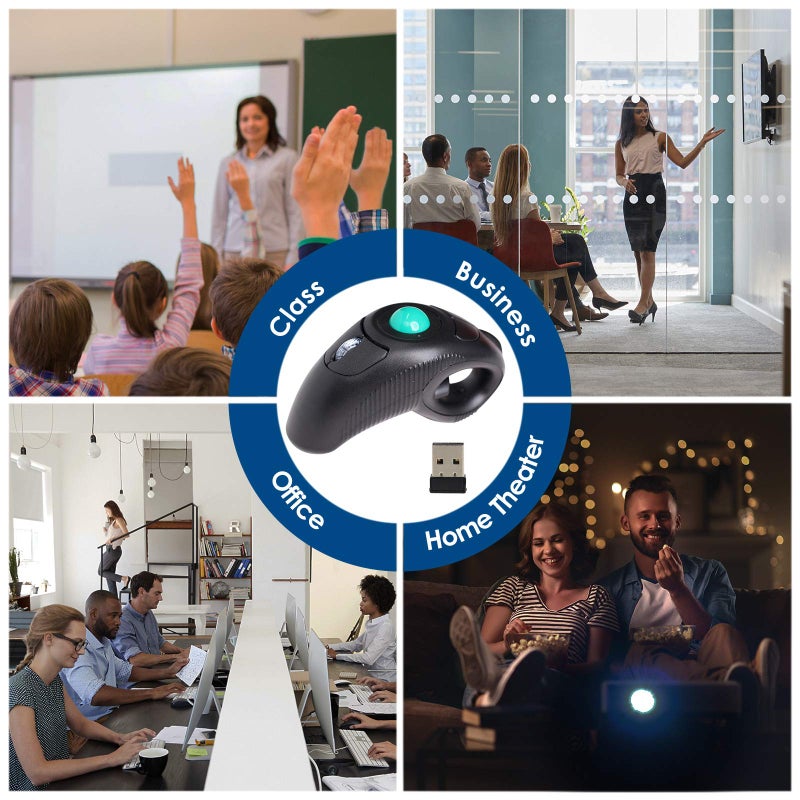 EIGIIS 2.4G Ergonomic Trackball Handheld Finger USB Mouse Wireless Optical Travel DPI Mice for PC Laptop Mac Left and Right Handed - Image 2
