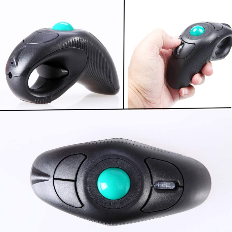 EIGIIS 2.4G Ergonomic Trackball Handheld Finger USB Mouse Wireless Optical Travel DPI Mice for PC Laptop Mac Left and Right Handed - Image 4