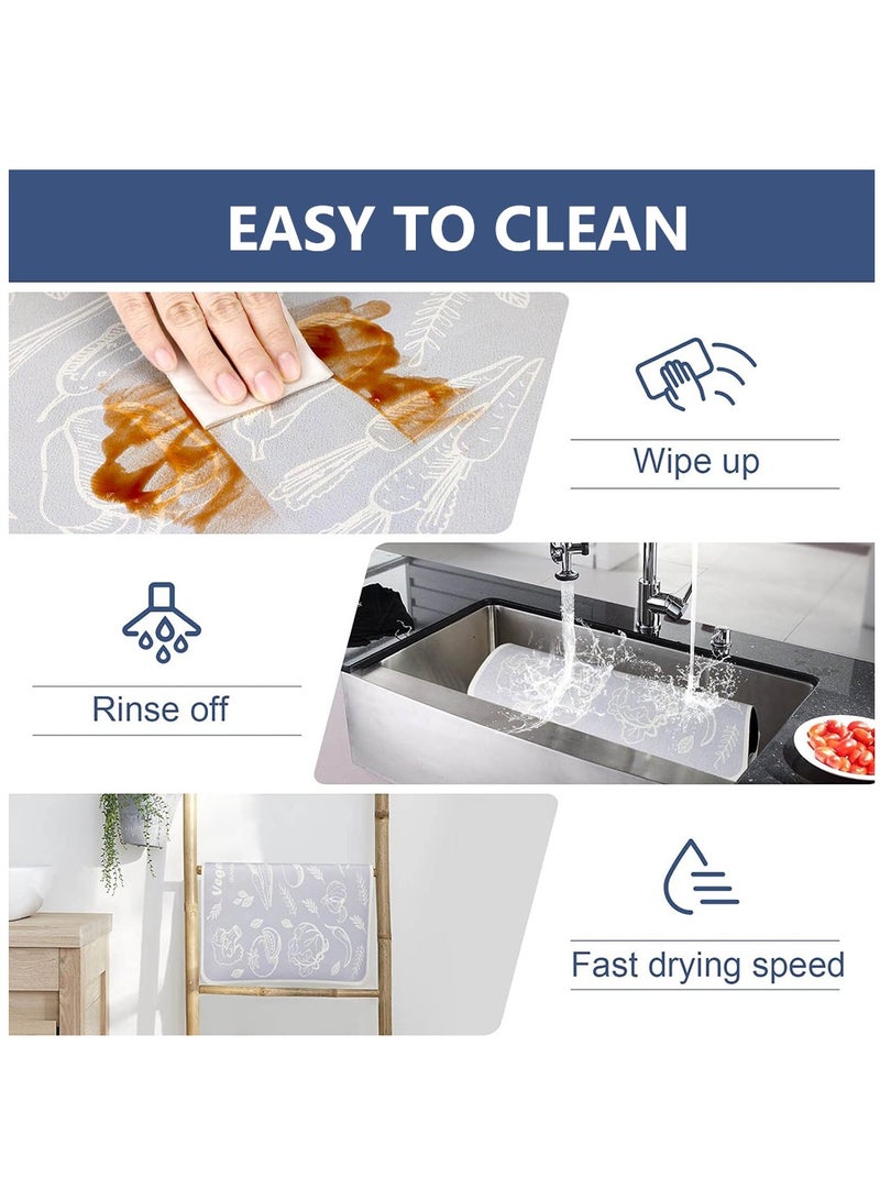 حصيرة قهوة ، حصيرة تجفيف لآلة القهوة مع قاع مطاطي غير قابل للانزلاق ، حصيرة تجفيف سريع لآلة القهوة ، مطبخ ، حوض ، أدوات مائدة (أبيض) - Image 4