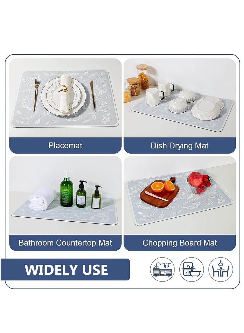 حصيرة قهوة ، حصيرة تجفيف لآلة القهوة مع قاع مطاطي غير قابل للانزلاق ، حصيرة تجفيف سريع لآلة القهوة ، مطبخ ، حوض ، أدوات مائدة (أبيض) - Image 5