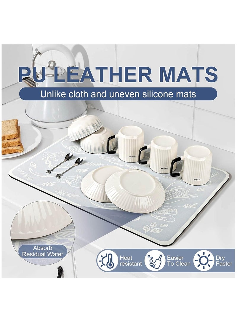 Arabest - Coffee Mat, Coffee Machine Drying Mat with Non-Slip Rubber Bottom, Quick-Drying Mat for Coffee Machine, Kitchen, Sink, Tableware (White) - Image 1