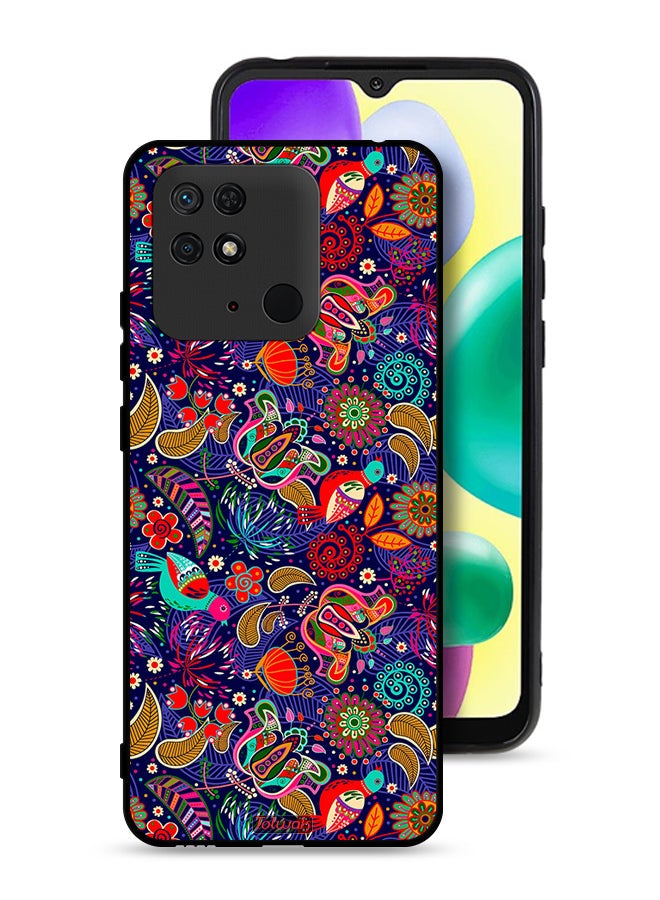 Tolwak Xiaomi Redmi 10C Protective Case Cover Pattern Colorful Birds Leaf Flowers - Image 1