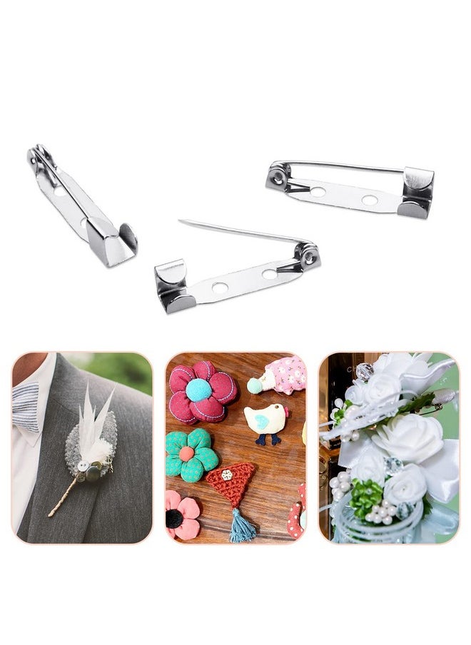 Tenalleys 100 Pcs Bar Pins Backs Safety Clasp Locking Pins Silver Brooch Clasp Pins Bar Jewelry Pins For Badges Diy Craft Sewing Baby Shower Wedding Name Tags (25Mm)  - Image 4