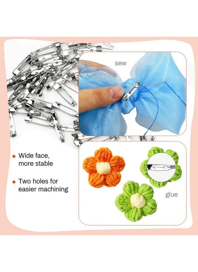 Tenalleys 100 Pcs Bar Pins Backs Safety Clasp Locking Pins Silver Brooch Clasp Pins Bar Jewelry Pins For Badges Diy Craft Sewing Baby Shower Wedding Name Tags (25Mm)  - Image 5
