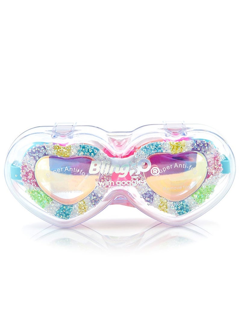 Bling2O I Luv Candy Sweethearts Swim Goggles for Kids - Ages 5+ - Anti Fog, NoBling2o  Leak, Non Slip, UV Protection - Hard Travel Case - Lead and Latex Free - Image 4