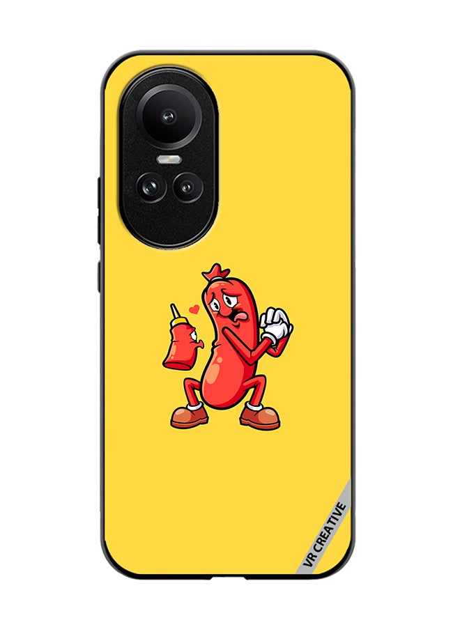 VR CREATIVE Protective Case Cover For Oppo Reno 10 Pro Ketchup Love Sausagel Design Multicolour - Image 1
