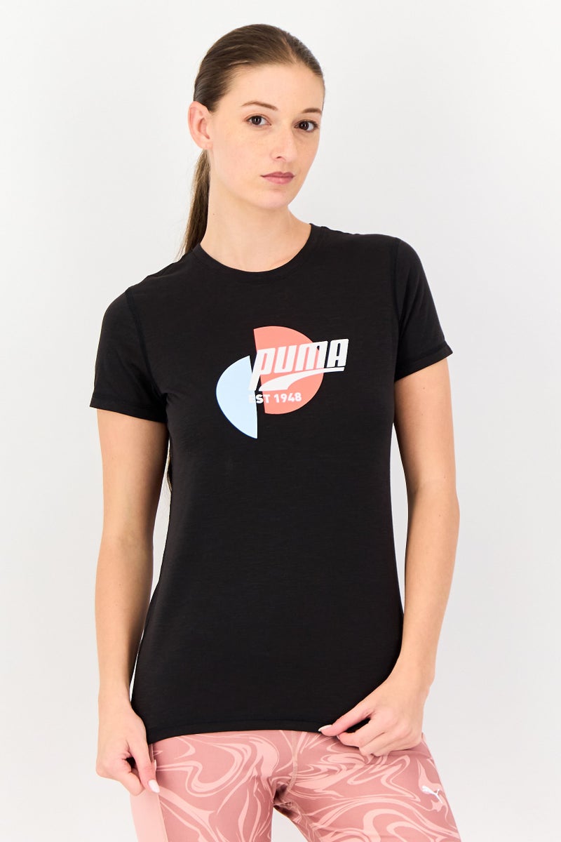PUMA Women  Sportswear Fit Short Sleeves Running T-shirt, Black - Image 1