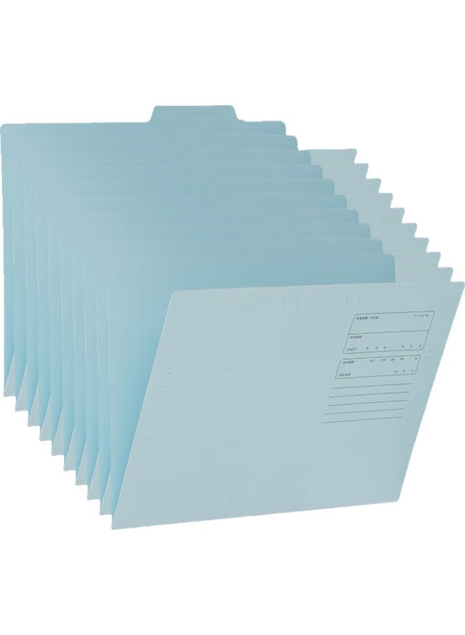 Makino Makino Paper Classification Folder Colorful Inner Page Single Clip Information Folder Instruction Manual Storage Clip Contract File Storage Information Booklet Blue 10 Pack - Image 2