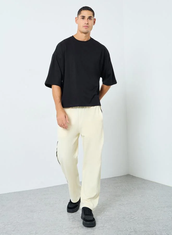 Styli Styli Men Black Boxy Fit Jersey T-Shirt