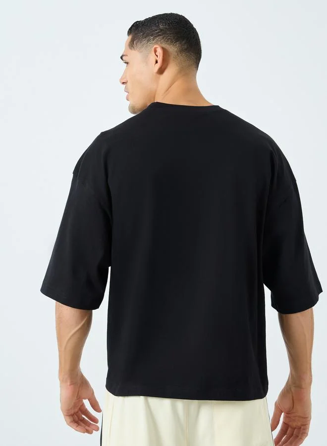 Styli Styli Men Black Boxy Fit Jersey T-Shirt