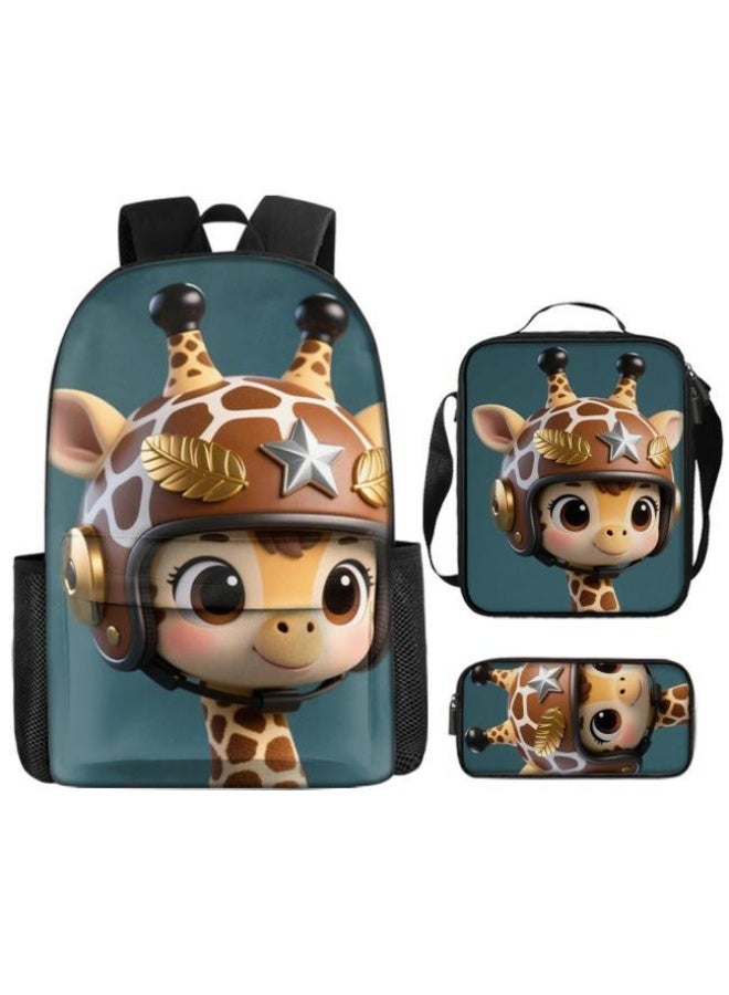 Bright Li Fire Unlock the new fashion of childish fun! Three-piece set of bags, cartoon elements for children and teenagers (students, children, friends' outings, mountain climbing, schooling, etc. can be used) - 7 - Image 2