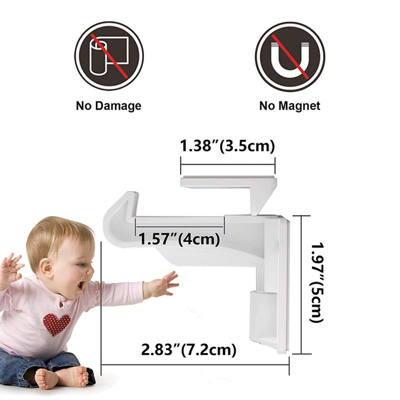 Pabesim 10 Pack Upgraded Invisible Baby Proofing Cabinet Latch Locks â€“ No Drilling or Tools Required, Strong Adhesive, Works with Countertop Overhangs, Secure Child Safety Locks for Cabinets & Drawers - Image 5